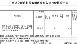 关于公布新增医疗服务价格项目收费标准的通知